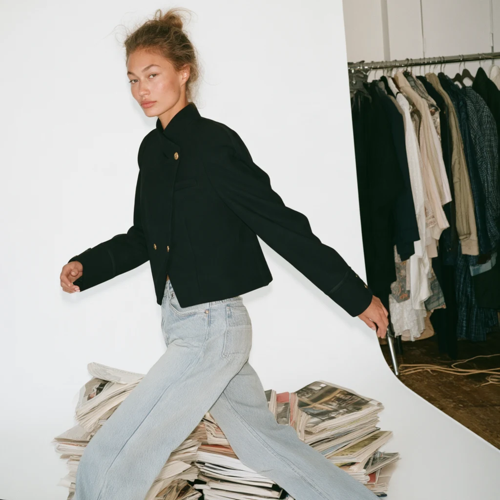 Look 3: Model in Bewegung im Studio