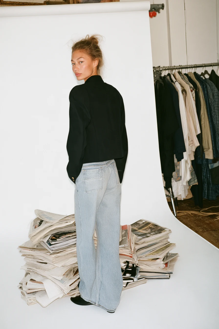 Look 4: Model von hinten im Studio
